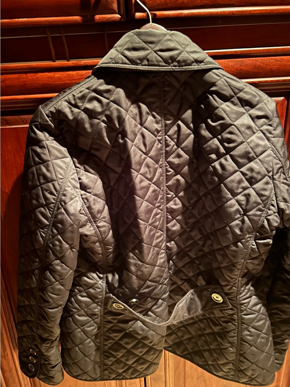 BURBERRY BRIT Quilted Black Jacket Coat Blazer Nova Check Lined Size M - Picture 3 of 5